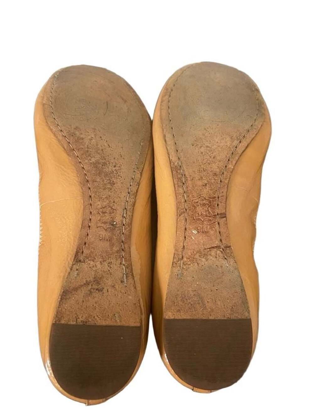Tory Burch Women's Caroline Patent Leather Logo Ballet Flats Tan Size 9M - Picture 6 of 11